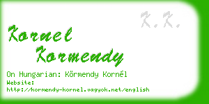 kornel kormendy business card